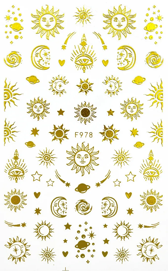 JUSTNAILS Sticker Moon Zodiac 978 Gold