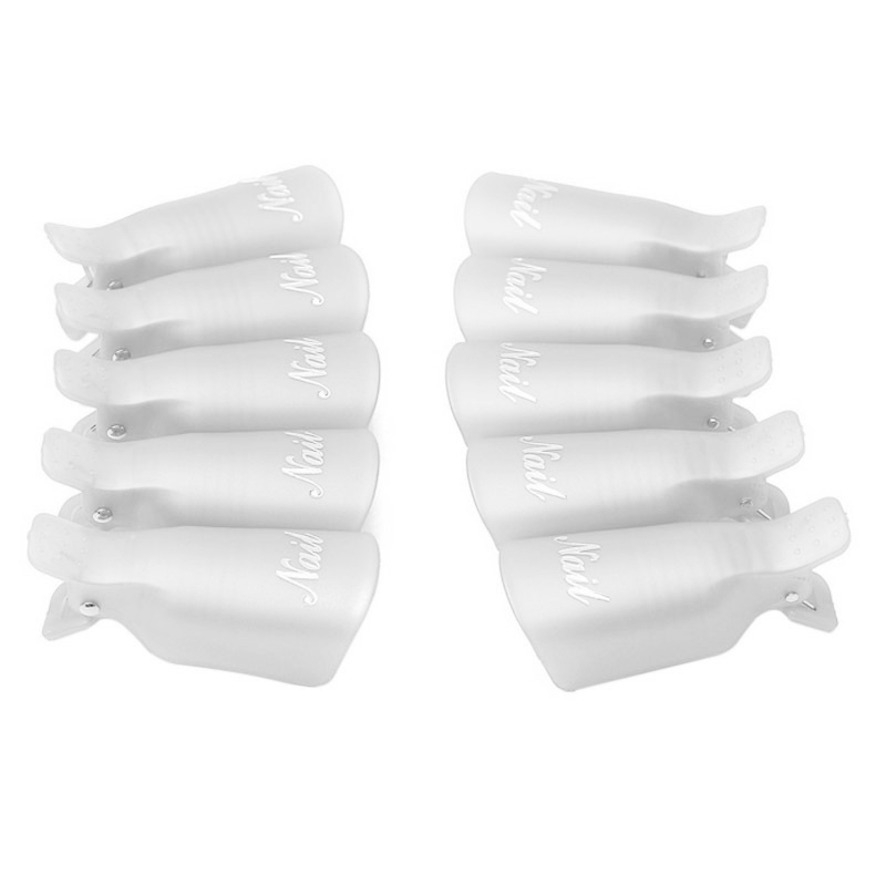 JUSTNAILS Nail Soak Off Kappen Clip Milchig 10Stk