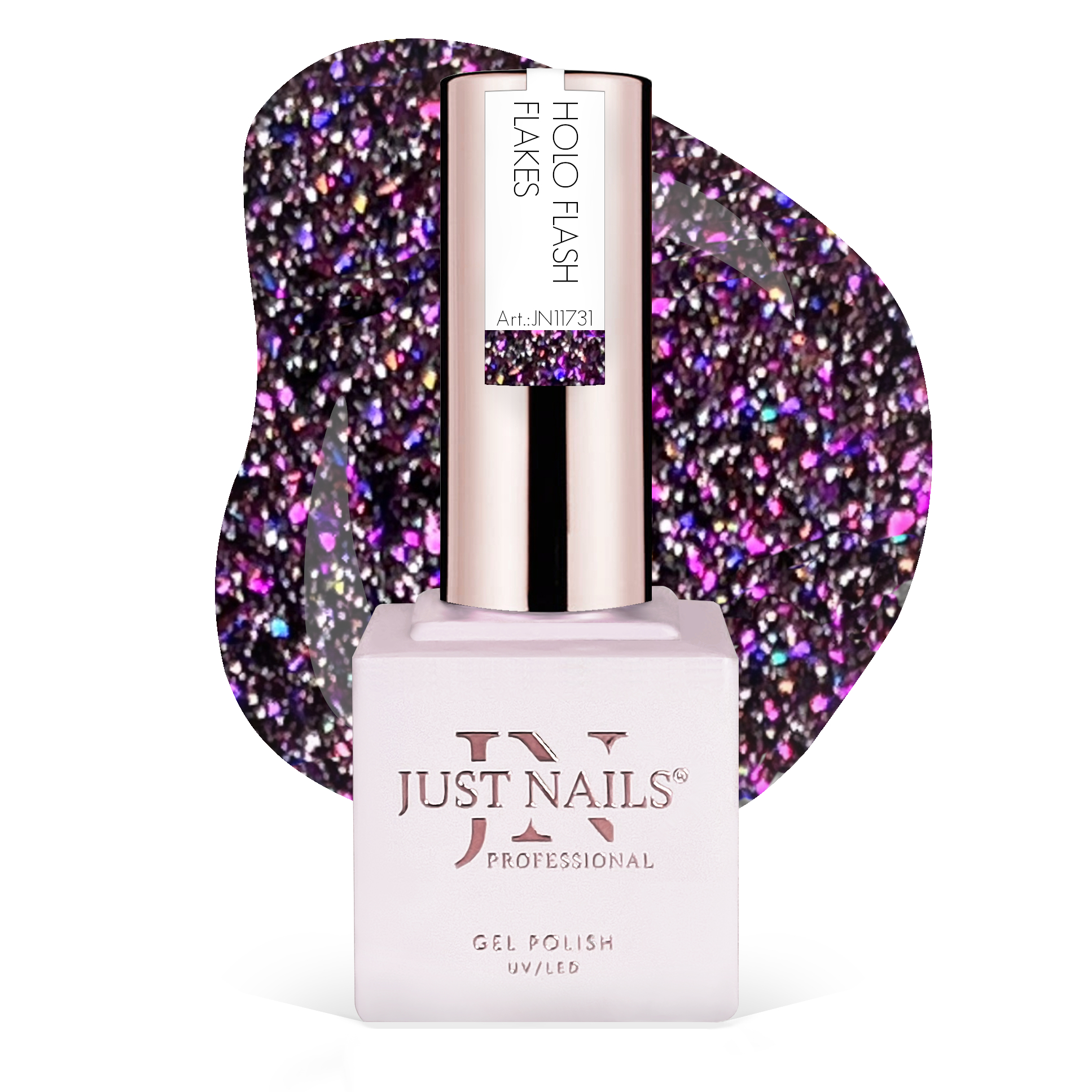 JUSTNAILS Gel Polish HOLO Flakes - Flash Light 29 - Soak-off