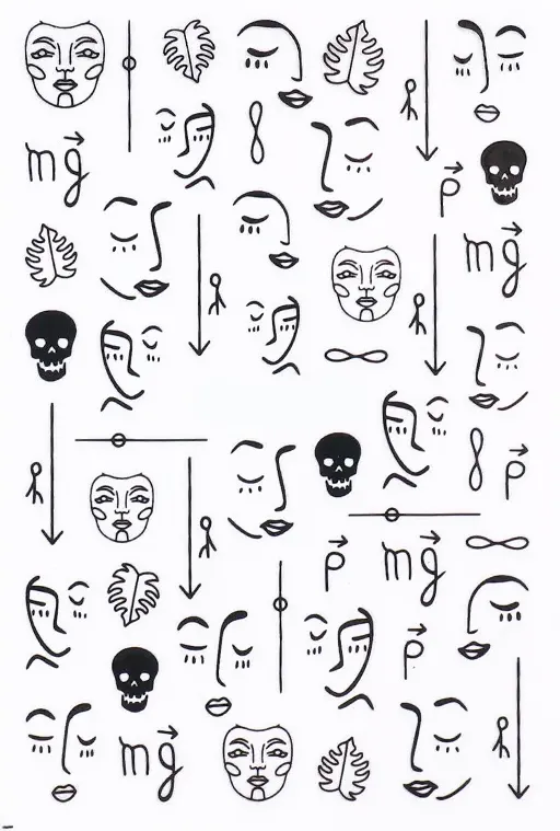 JUSTNAILS Sticker Abstract Forms Faces 099