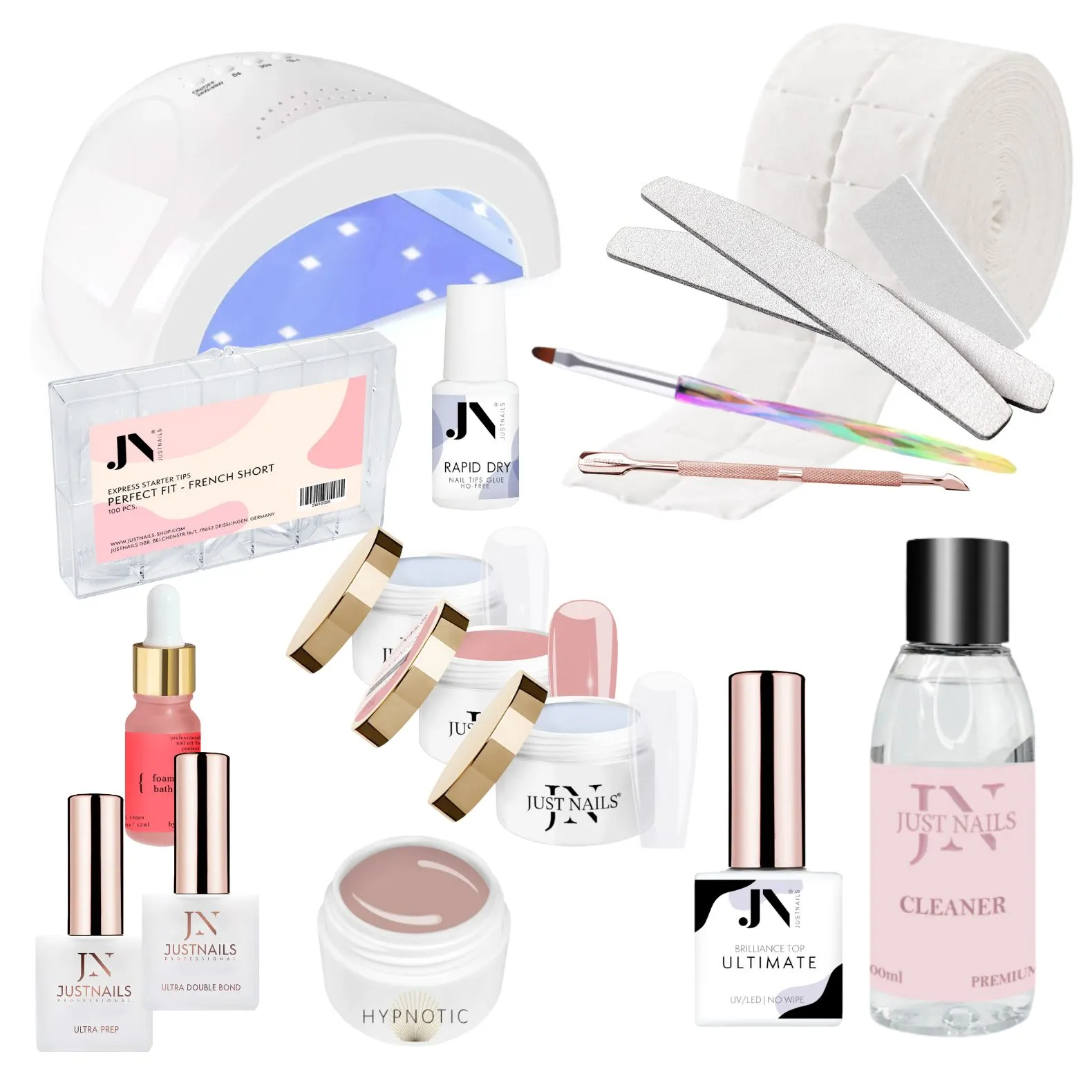 JUSTNAILS Premium Gel Starter Set + UV/LED Lampe  