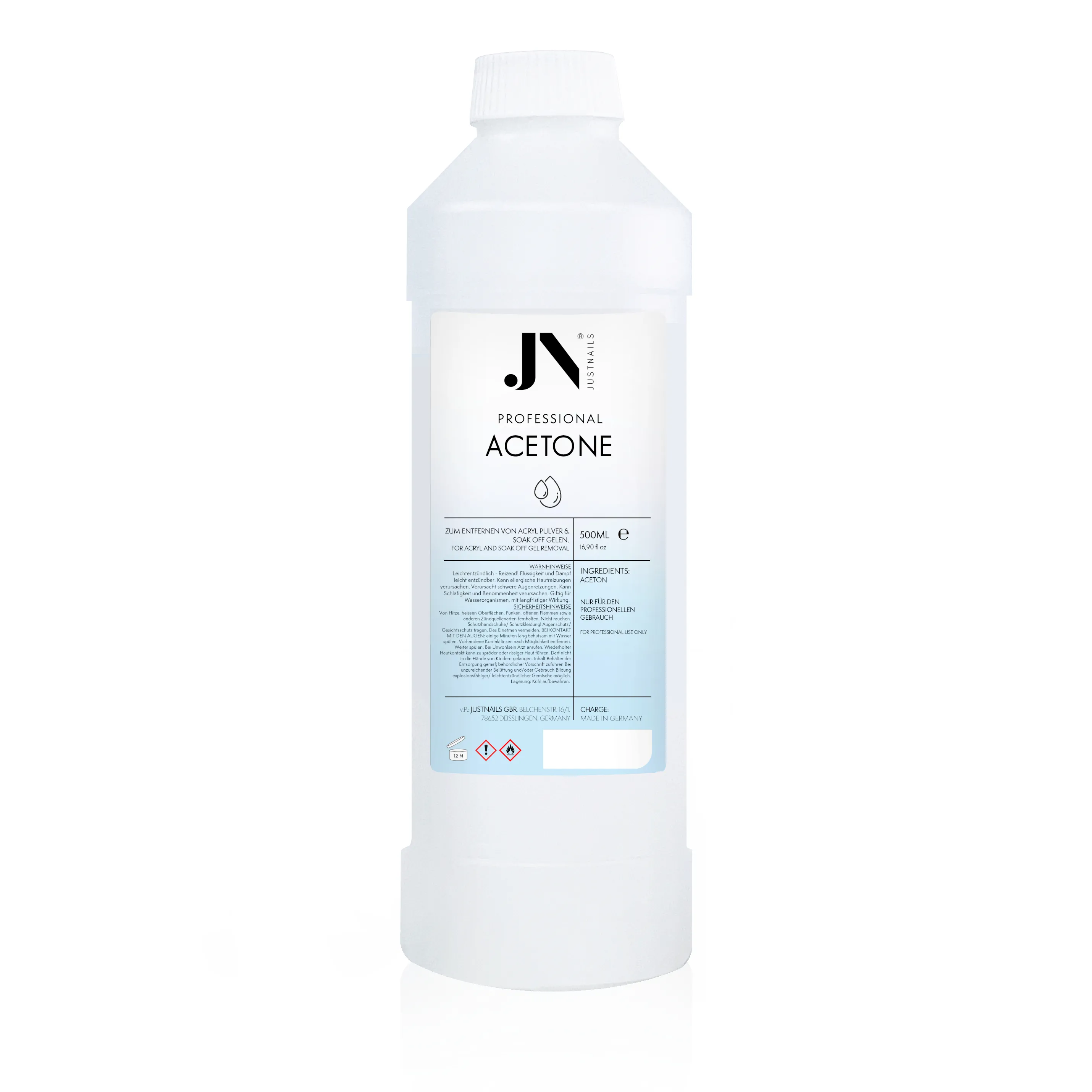 JUSTNAILS Premium Aceton 100% Soak Off & Acryl Remover