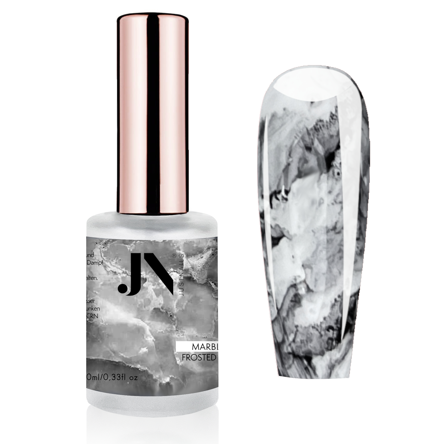JUSTNAILS Nail Marble INK Color - Frosted Black