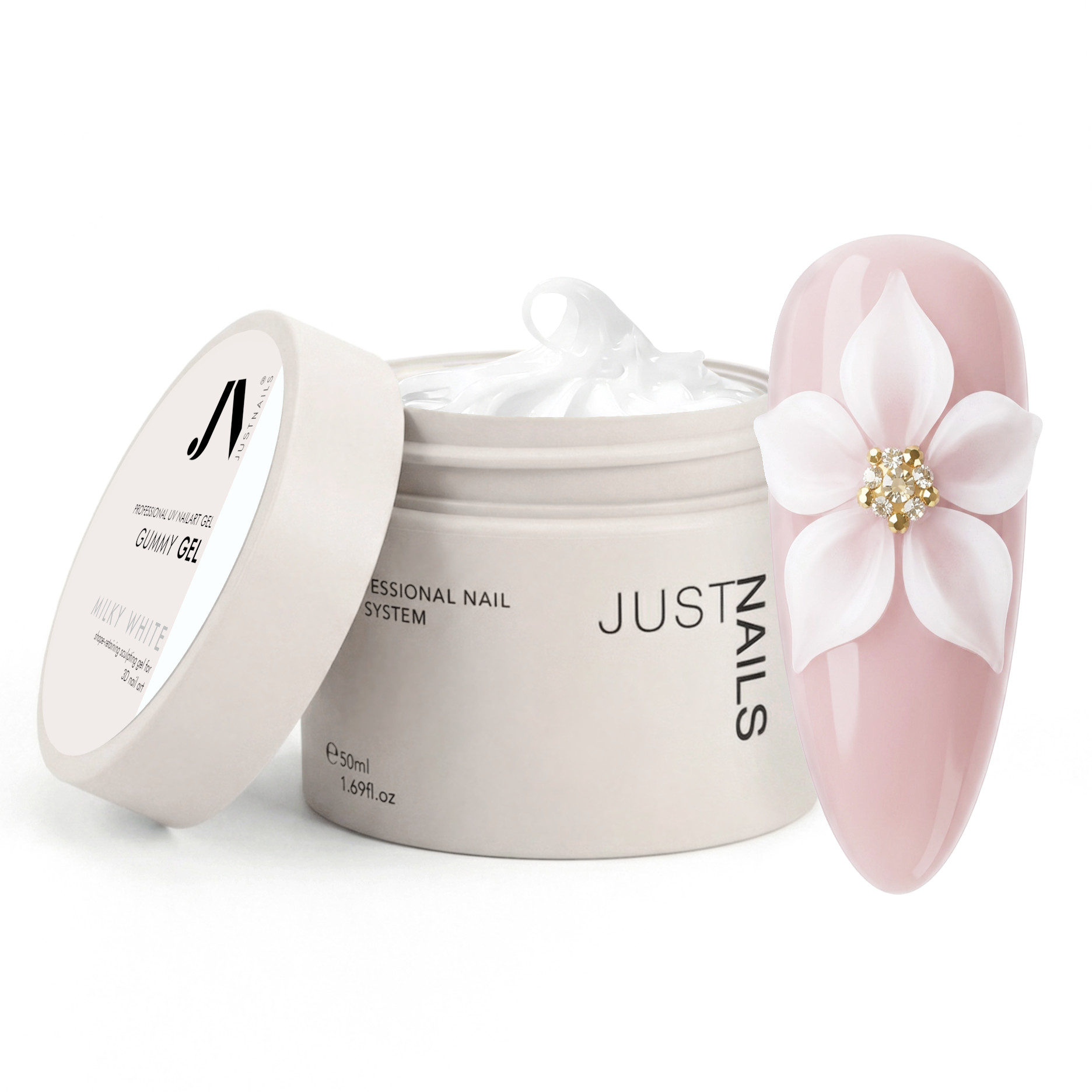  JUSTNAILS GUMMY Gel - milky white 