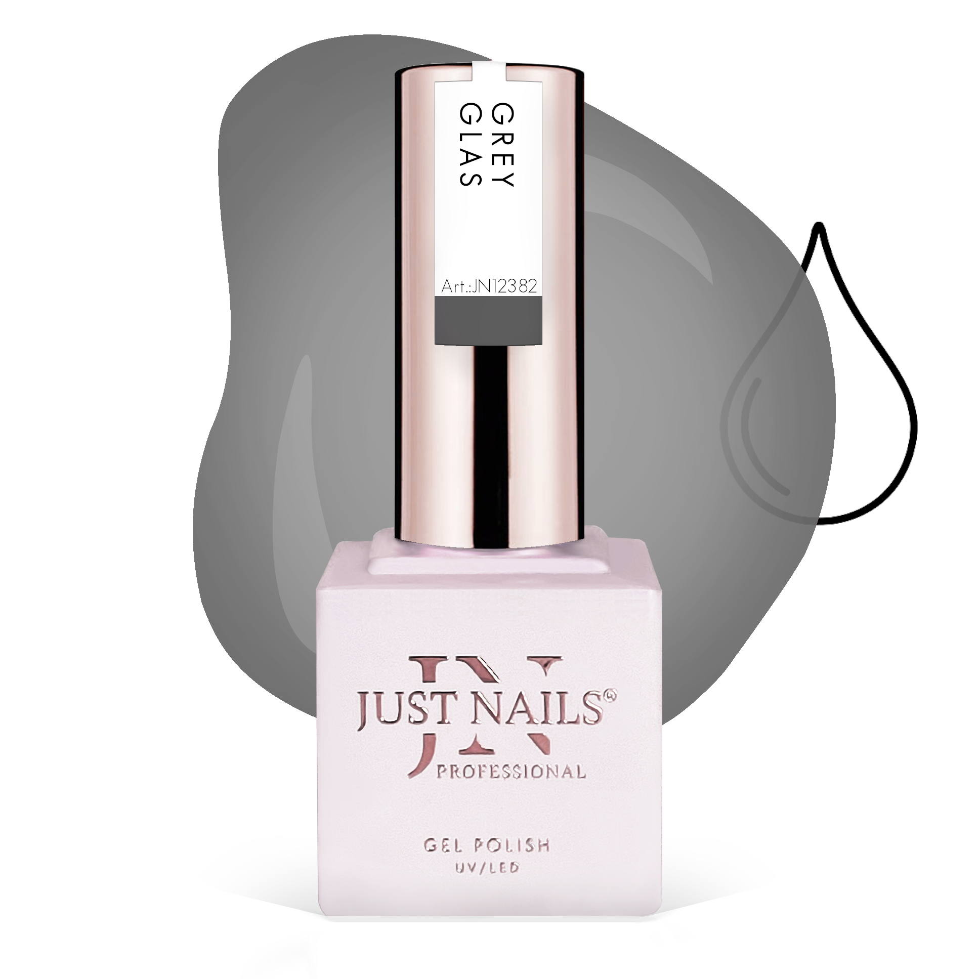 JUSTNAILS Gel GLAS Polish Color - Grey - Soak-off