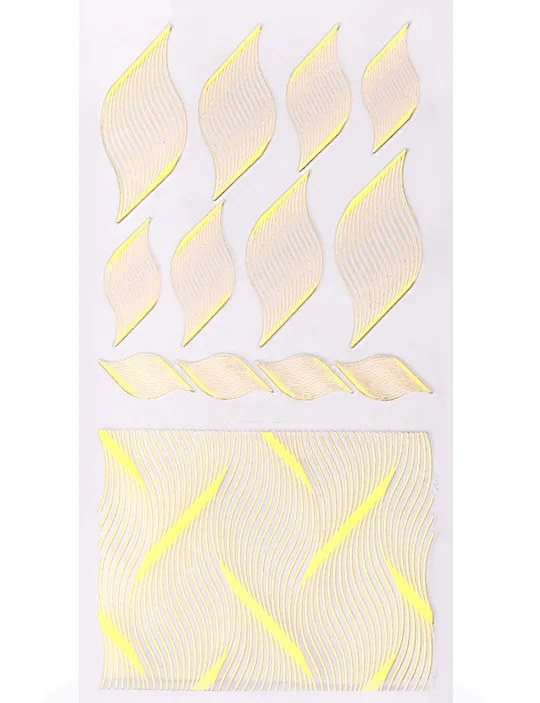 JUSTNAILS Sticker waves wellen gold selbstklebend ABVERKAUF