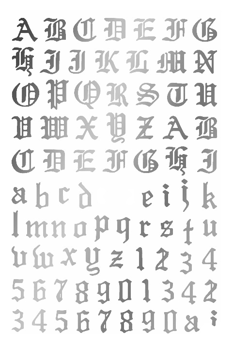 JUSTNAILS Sticker selbstklebend Buchstaben Letters Silver HOLO