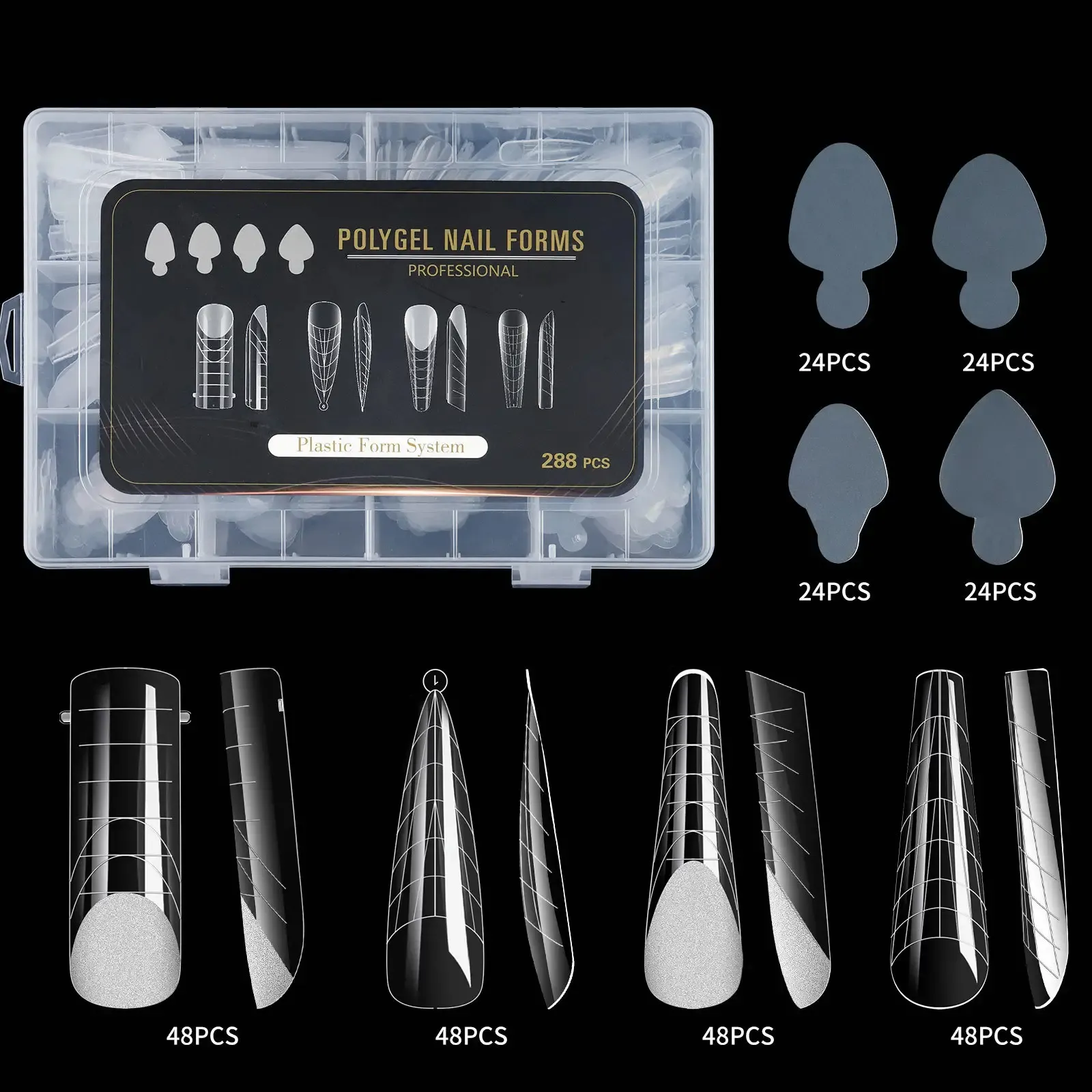 JUSTNAILS 288 Premium Fullcover Dual Tips Set 4 Formen