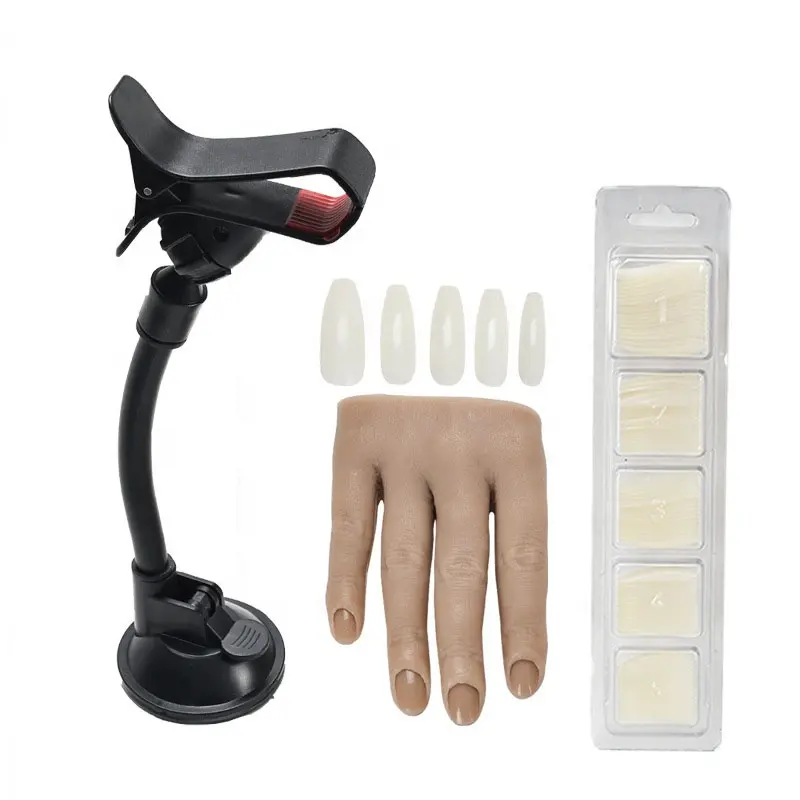 JUSTNAILS Basic Nailart Übungshand biegbar inklusive Tips und Halterung