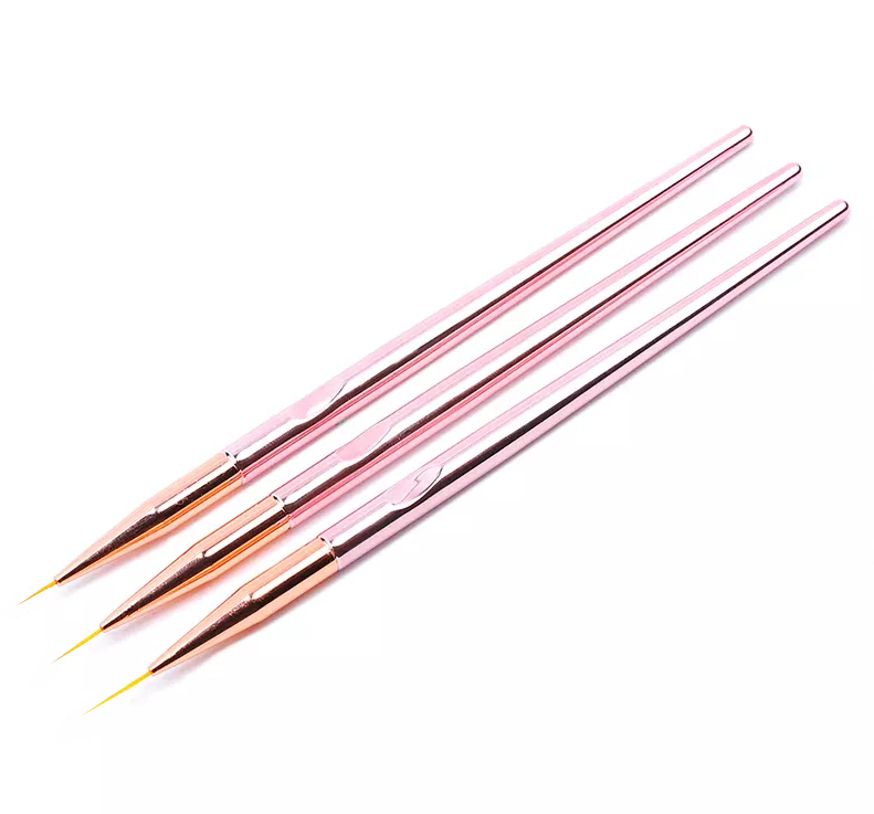 JUSTNAILS Premium Nailart Pinsel Rosé Set 3 Stk.