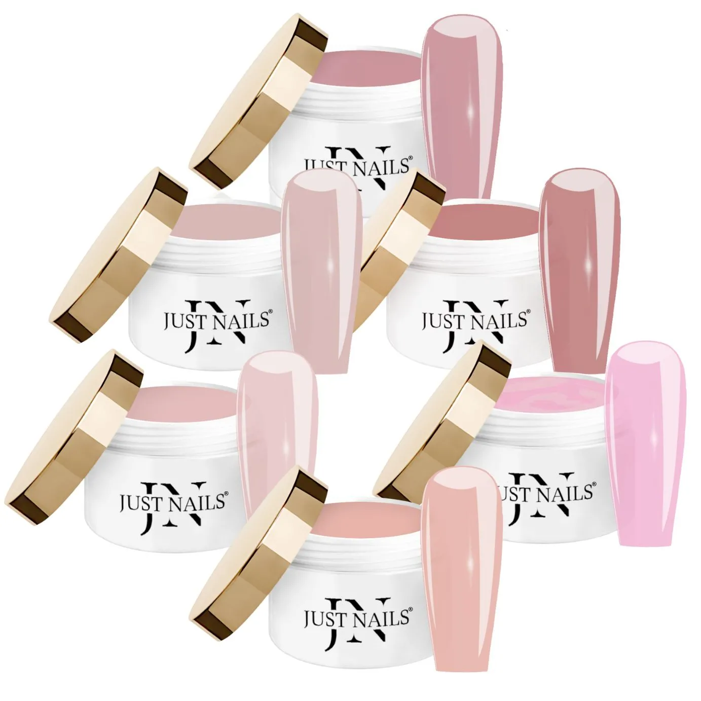 JUSTNAILS COVER SET 6x 5ml  - 02