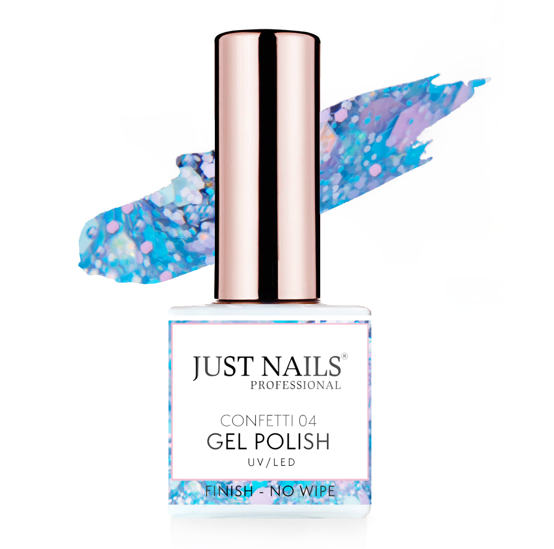 JUSTNAILS Finish no Wipe - Confetti 04- ABVERKAUF