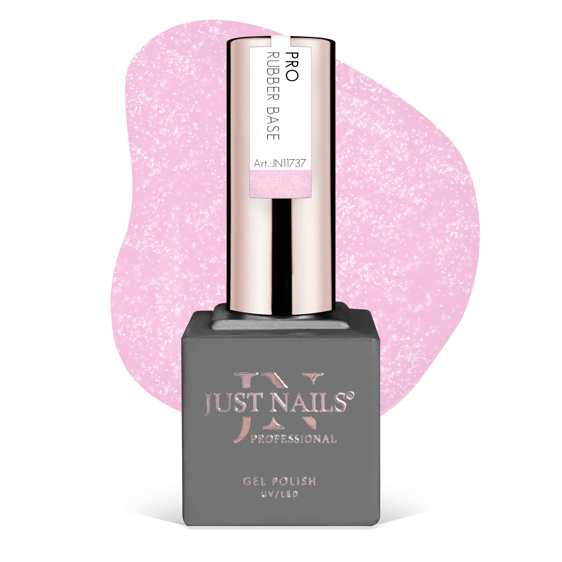 JUSTNAILS Pro Rubber Builder - SPARKLY JUICY DOLL - Hybrid Soak-off
