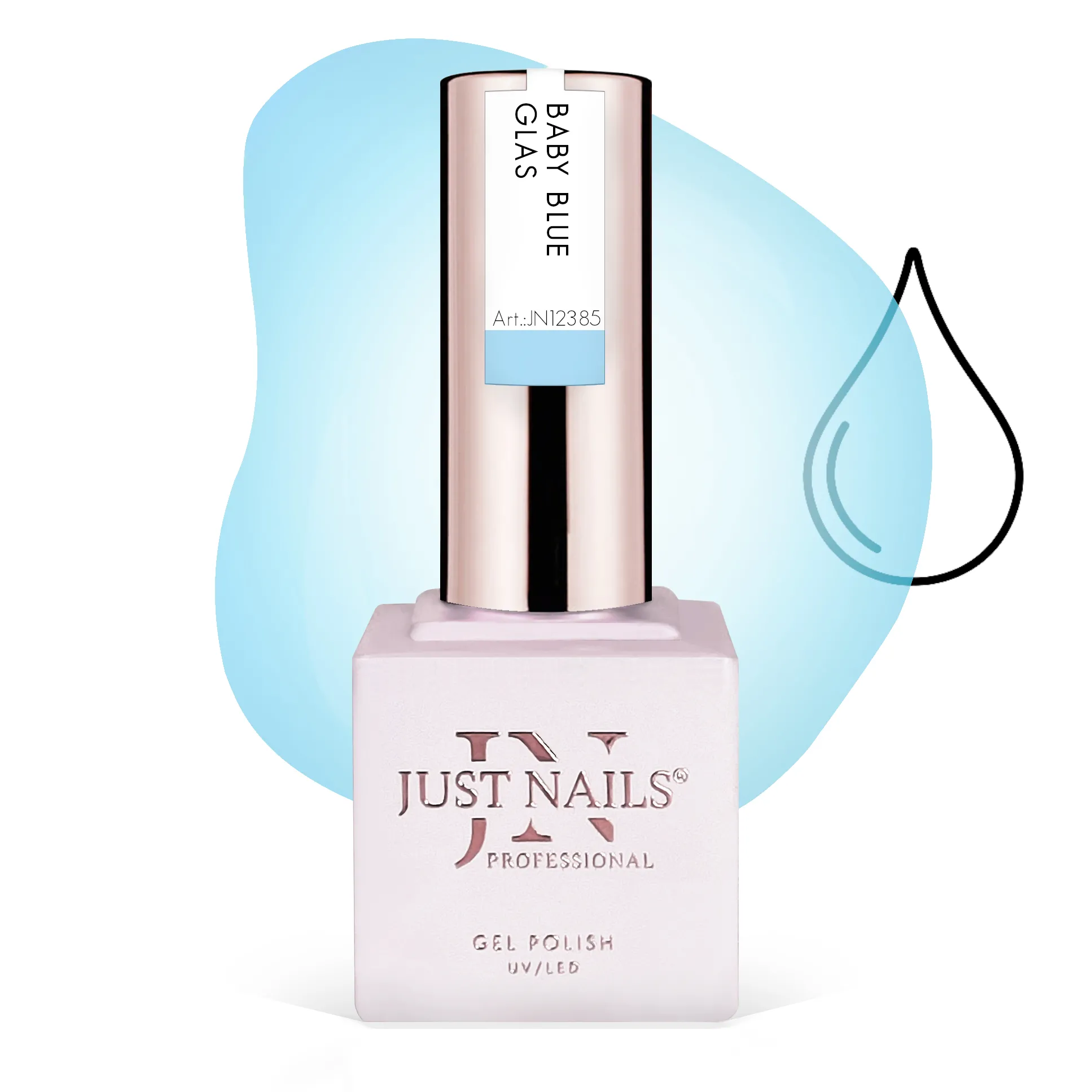 JUSTNAILS Gel GLAS Polish Color - Baby Blue - Soak-off