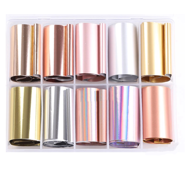 JUSTNAILS Transferfolien Box Rosé- ABVERKAUF