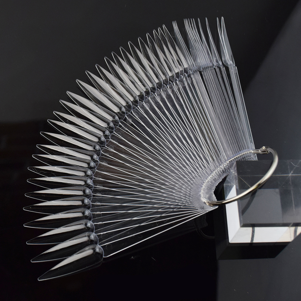 JUSTNAILS Display Tips Stiletto 50Stk. transparent