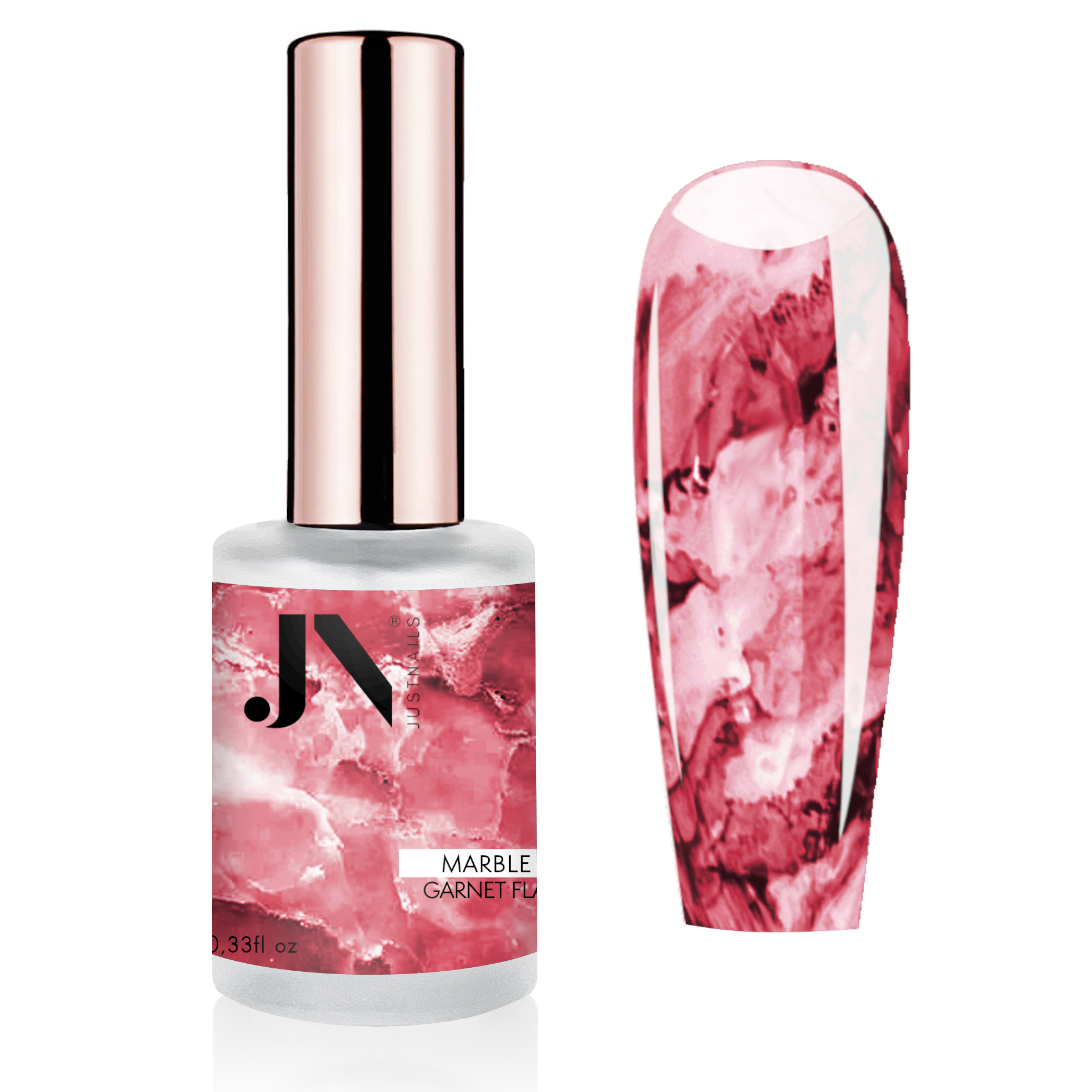 JUSTNAILS Nail Marble INK Color - Garnet Flame