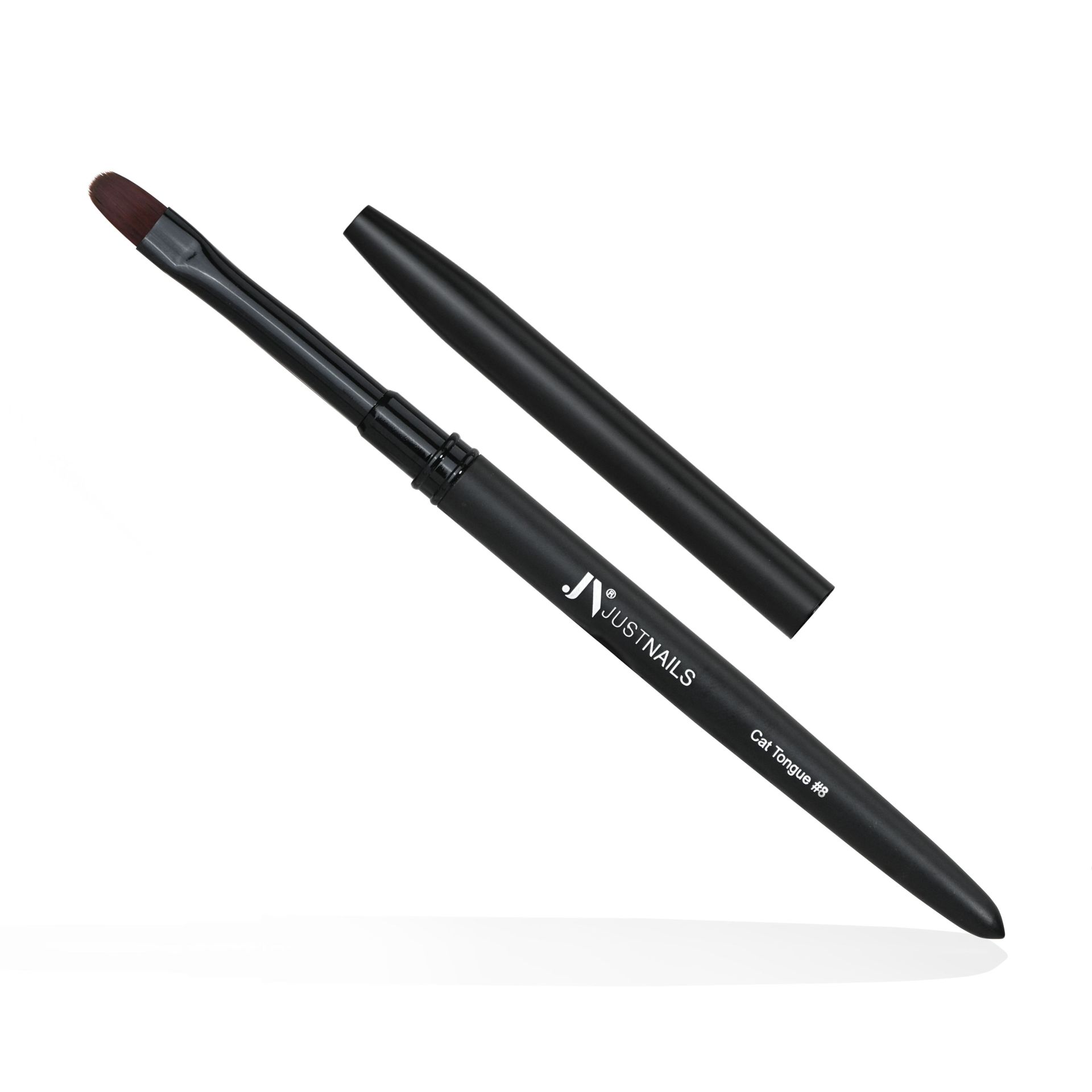 JUSTNAILS Premium Universal Gel Pinsel matt black - Katzenzunge