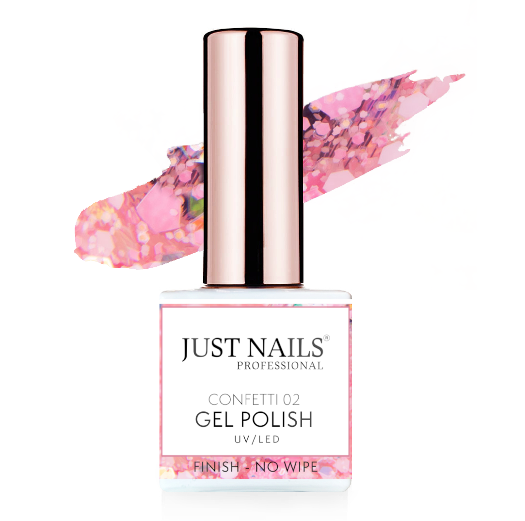 JUSTNAILS Finish no Wipe - Confetti 02- ABVERKAUF