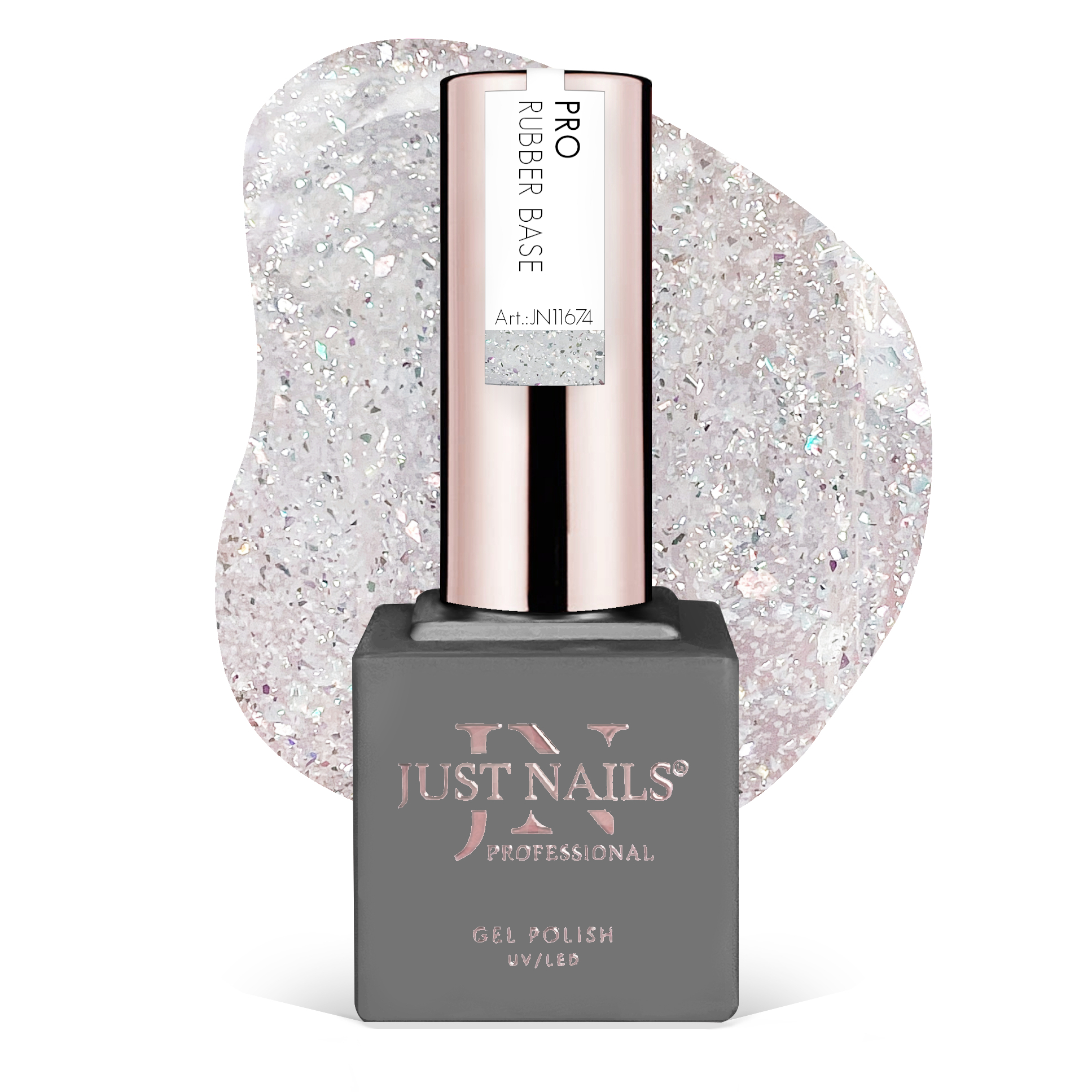 JUSTNAILS Pro Rubber BASE Fairy Crush - 01 - Hybrid Soak-off