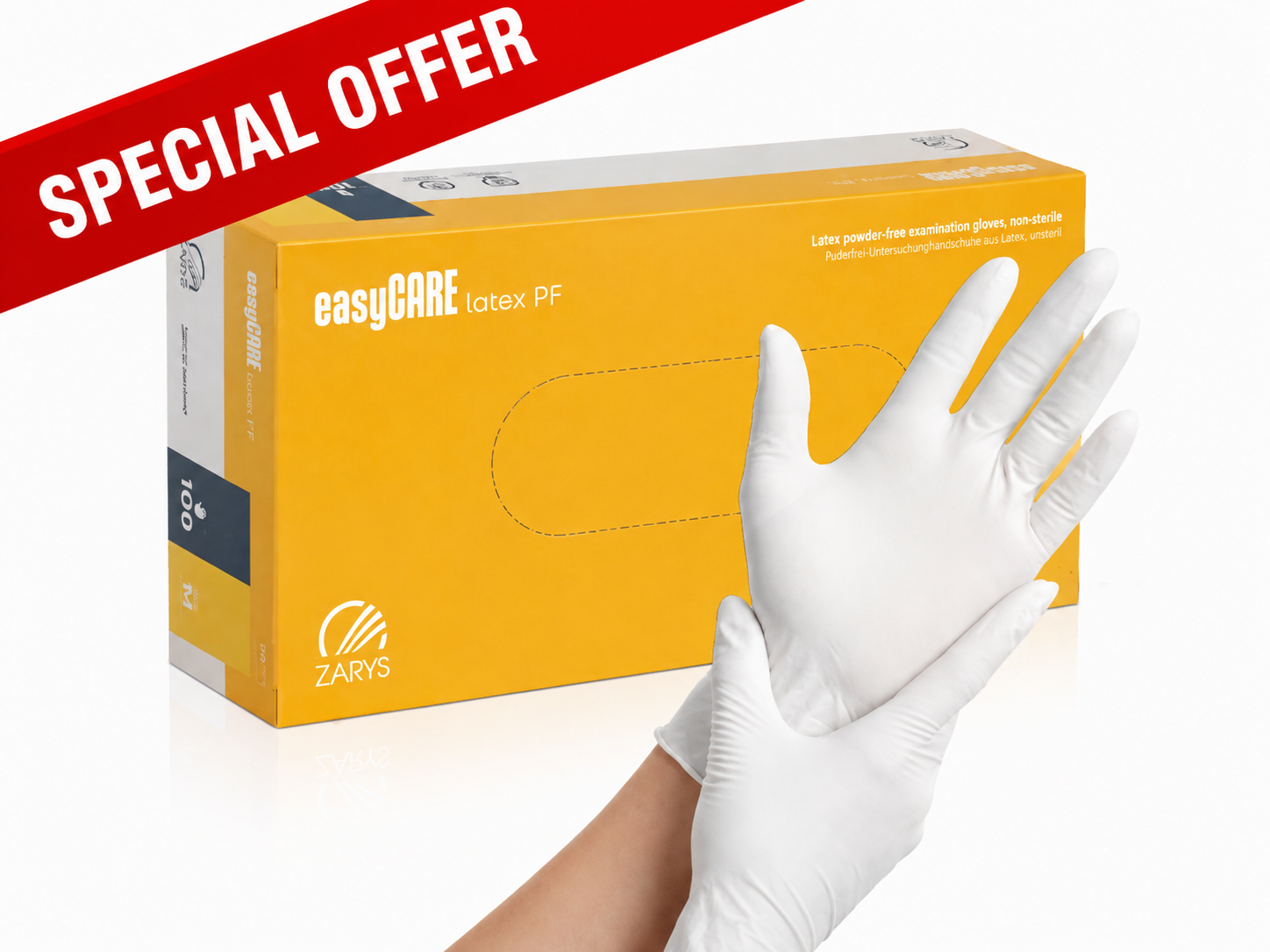  JUSTNAILS Premium Latex Handschuhe REIßFEST weiß - 100 Stück 