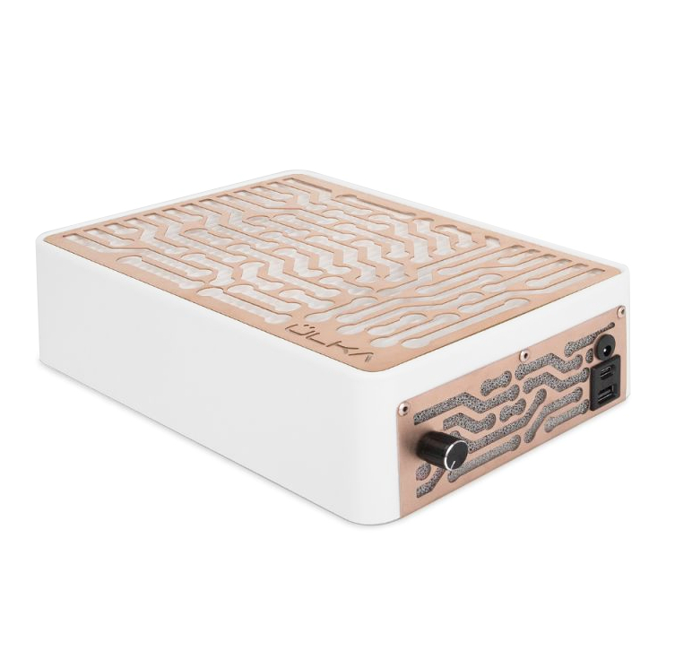 ÜLKA Tisch Staubabsaugung NANO Weiß + Rose Gold Gitter