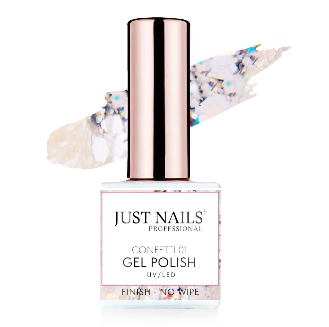 JUSTNAILS Finish no Wipe - Confetti 01- ABVERKAUF