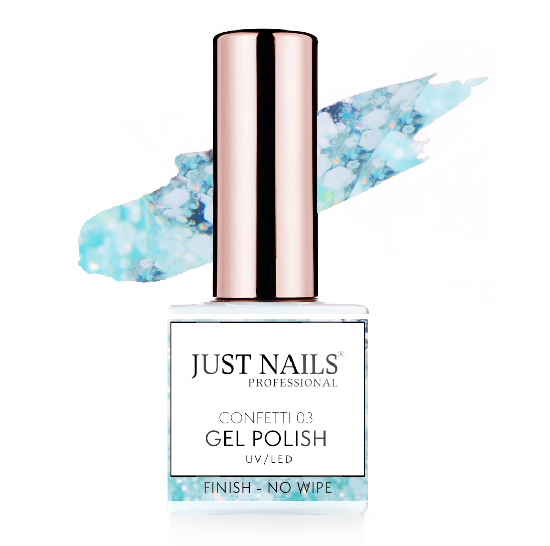 JUSTNAILS Finish no Wipe - Confetti 03- ABVERKAUF